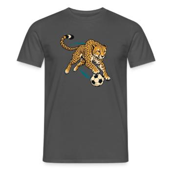 Gepard mit Fußball – Dynamisches Sportmotiv - Männer T-Shirt - Anthrazit - Vorne - AI Model Male 178 light (178cm)