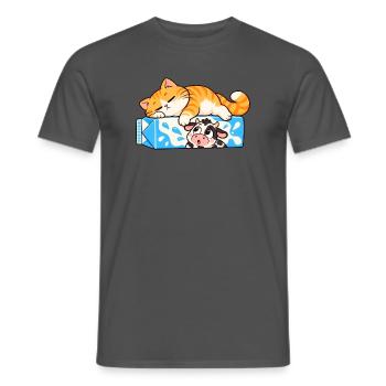 Katze und Kuh - Männer T-Shirt - Anthrazit - Vorne - AI Model Male 178 light (178cm)