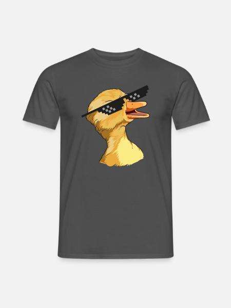 Quakende Meme-Ente mit Sonnenbrille - Männer T-Shirt - Anthrazit