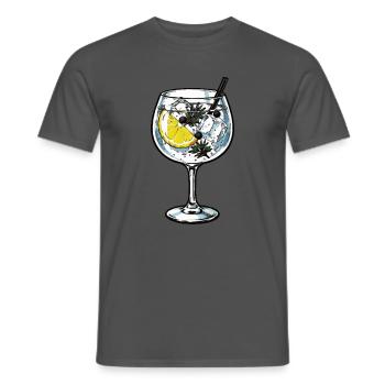 Gin Glas mit Zitrone und Eis - Männer T-Shirt - Anthrazit - Vorne - AI Model Male 178 light (178cm)