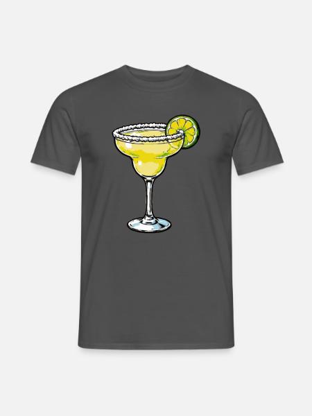 Limetten Margarita Glas - Männer T-Shirt - Anthrazit