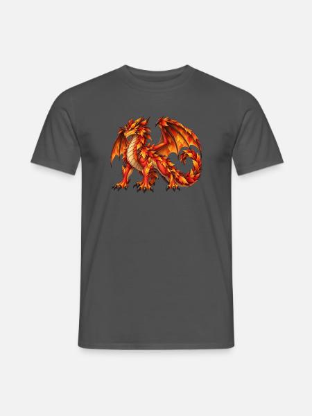 Majestätischer Herbstlaubdrache – Fantasy Drache - Männer T-Shirt - Anthrazit