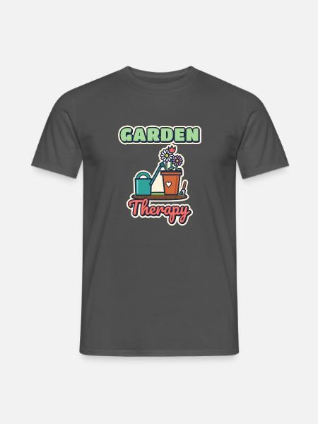 Gartentherapie - Männer T-Shirt - Anthrazit