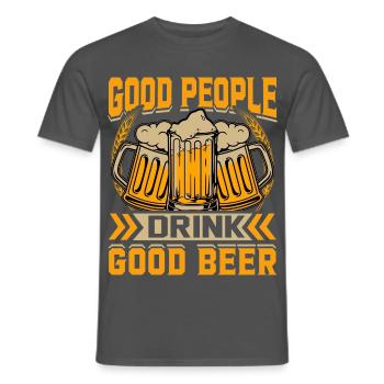 Gute Leute Trinken Gutes Bier - Männer T-Shirt - Anthrazit - Vorne - AI Model Male 178 light (178cm)