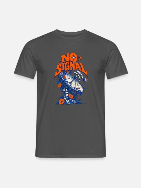 No Signal Retro Raumblumen - Männer T-Shirt - Anthrazit