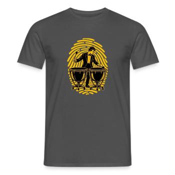 Pauke Pauker Im Fingerabdruck Percussion - Männer T-Shirt - Anthrazit - Vorne - AI Model Male 178 light (178cm)