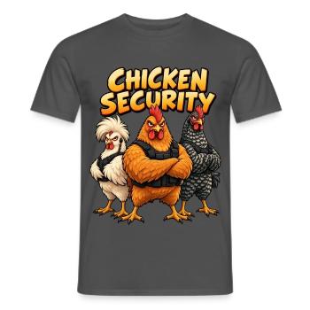 Hühner Security Team im Comicstil - Männer T-Shirt - Anthrazit - Vorne - AI Model Male 178 light (178cm)