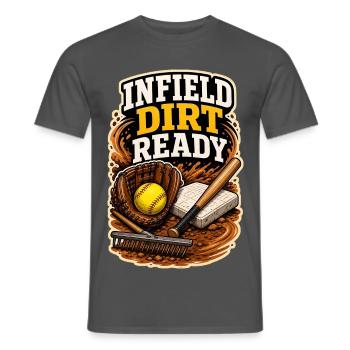 INFIELD DIRT READY - Männer T-Shirt - Anthrazit - Vorne - AI Model Male 178 light (178cm)