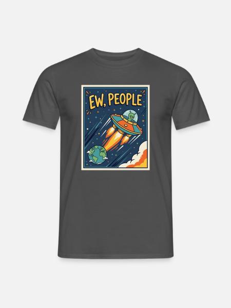 EW, Leute UFO-Cartoon - Männer T-Shirt - Anthrazit