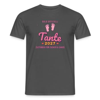 Tante 2027 – Zuständig für Zucker & Chaos - Männer T-Shirt - Anthrazit - Vorne - AI Model Male 178 light (178cm)