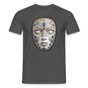 Goldene Maske mit Saphiren - Männer T-Shirt - Anthrazit - Vorne - AI Model Male 178 light (178cm)