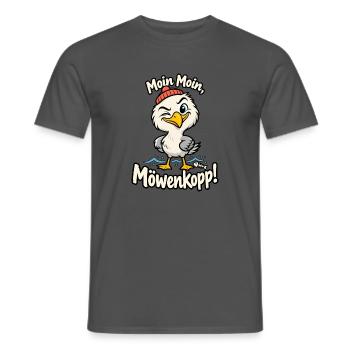 Moin Moin Möwenkopp – Nordsee Spruch Küstenhumor - Männer T-Shirt - Anthrazit - Vorne - AI Model Male 178 light (178cm)