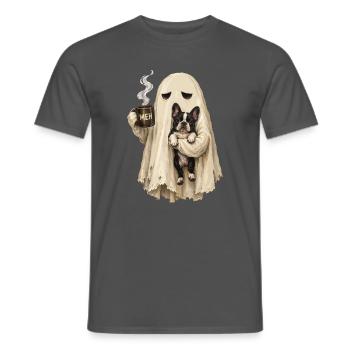  MEH Geist Mit Französischer Bulldogge Und - Männer T-Shirt - Anthrazit - Vorne - AI Model Male 178 light (178cm)