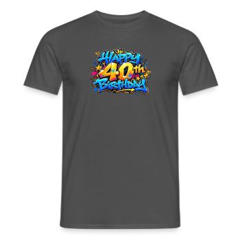 Herzlichen Glückwunsch zum 40. Geburtstag Blue Graffiti: Legend Mode AN - Männer T-Shirt - Anthrazit - Vorne - AI Model Male 178 light (178cm)