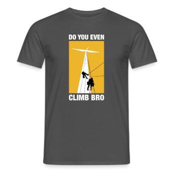 Do You Even Climb Bro Klettern Bouldern Kletterer - Männer T-Shirt - Anthrazit - Vorne - AI Model Male 178 light (178cm)