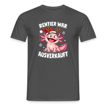 Rentier War Ausverkauft Axolotl - Männer T-Shirt - Anthrazit - Vorne - AI Model Male 178 light (178cm)