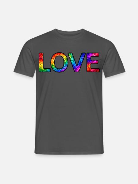 LOVE-Rainbow-30cm - Männer T-Shirt - Anthrazit