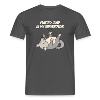Dead Is My Superpower Opossum spielen - Männer T-Shirt - Anthrazit - Vorne - AI Model Male 178 light (178cm)