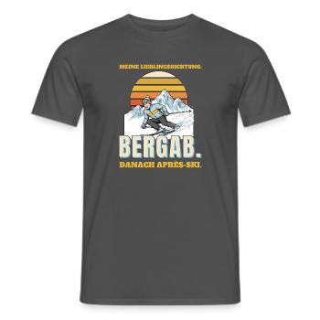 Meine Lieblingsrichtung: bergab - Männer T-Shirt - Anthrazit - Vorne - AI Model Male 178 light (178cm)