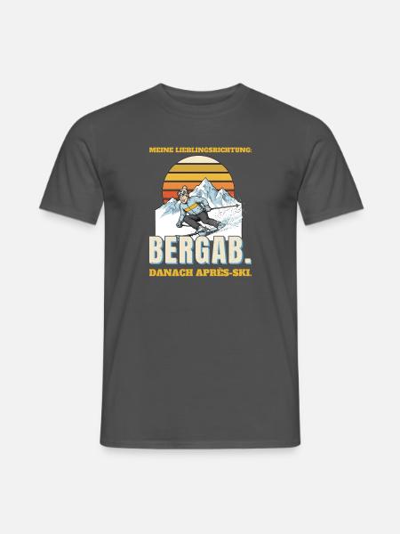 Meine Lieblingsrichtung: bergab - Männer T-Shirt - Anthrazit