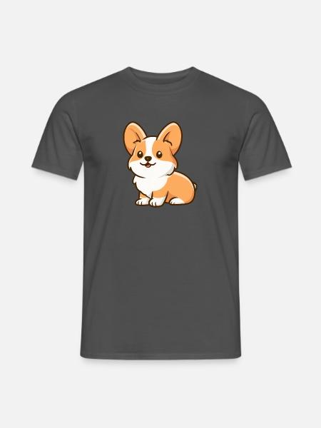 Corgi - Männer T-Shirt - Anthrazit