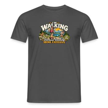 Ich gehe spazieren, weil Laufen mir übertrieben erscheint - Männer T-Shirt - Anthrazit - Vorne - AI Model Male 178 light (178cm)