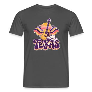 Texas Sunset Gitarre Retro - Männer T-Shirt - Anthrazit - Vorne - AI Model Male 178 light (178cm)