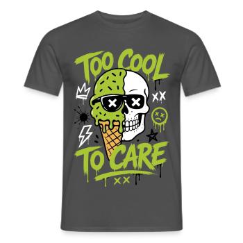 Eis-Totenkopf – Too Cool to Care - Männer T-Shirt - Anthrazit - Vorne - AI Model Male 178 light (178cm)