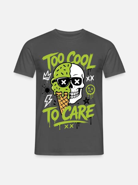 Eis-Totenkopf – Too Cool to Care - Männer T-Shirt - Anthrazit