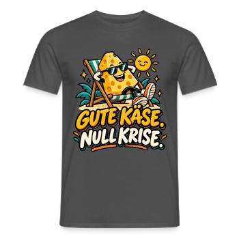 Käse am Strand: Sonnenspaß Spruch - Männer T-Shirt - Anthrazit - Vorne - AI Model Male 178 light (178cm)