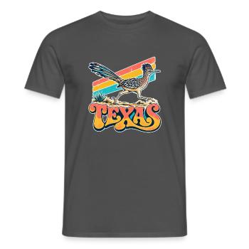 Texas Roadrunner Retro Neon - Männer T-Shirt - Anthrazit - Vorne - AI Model Male 178 light (178cm)