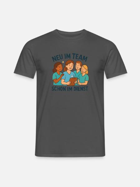 Neue Pflegefachkraft Geschenk zum Teamstart - Männer T-Shirt - Anthrazit
