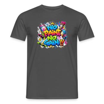 KEIN ANMALEN, KEIN WINS, Aufkleber – Graffiti, das knallt! - Männer T-Shirt - Anthrazit - Vorne - AI Model Male 178 light (178cm)