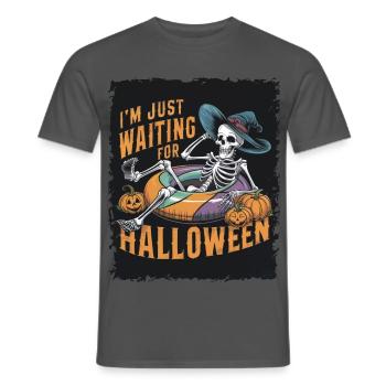 Ich Warte Nur Auf Halloween - Männer T-Shirt - Anthrazit - Vorne - AI Model Male 178 light (178cm)