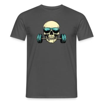 Totenkopf Sonnenbrille Hantel - Männer T-Shirt - Anthrazit - Vorne - AI Model Male 178 light (178cm)