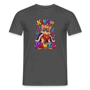 King Of Pawty Französische Bulldogge Königsparty - Männer T-Shirt - Anthrazit - Vorne - AI Model Male 178 light (178cm)