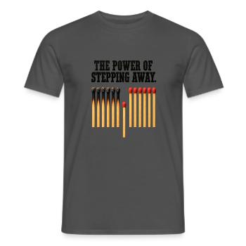The Power of Stepping Away – Burnout & Achtsamkeit - Männer T-Shirt - Anthrazit - Vorne - AI Model Male 178 light (178cm)
