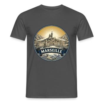 Marseille Frankreich Reiseabzeichen Notre Dame Geschenk - Männer T-Shirt - Anthrazit - Vorne - AI Model Male 178 light (178cm)