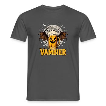 Vambier Halloween Bier Vampir Fledermaus Vollmond - Männer T-Shirt - Anthrazit - Vorne - AI Model Male 178 light (178cm)
