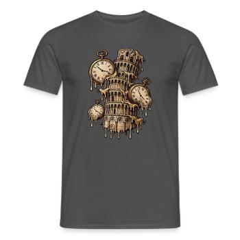 Geschmolzene Uhren und der Turm von Pisa - Männer T-Shirt - Anthrazit - Vorne - AI Model Male 178 light (178cm)