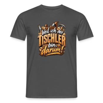Ich bin der Tischler – Holzhandwerk Spruch - Männer T-Shirt - Anthrazit - Vorne - AI Model Male 178 light (178cm)