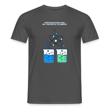 Prokrastination – meine Lieblings-Elementwissenschaft - Männer T-Shirt - Anthrazit - Vorne - AI Model Male 178 light (178cm)