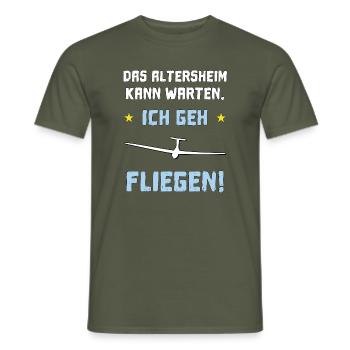 das altersheim kann warten - Männer T-Shirt - Militärgrün - Vorne - AI Model Male 178 light (178cm)