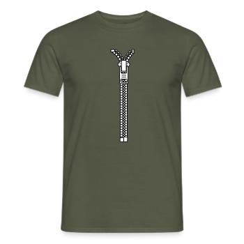 Zipper - Men's T-Shirt - military green - Front - AI Model Male 178 light (178cm)