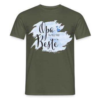 Opa du bist der Beste der Welt - Männer T-Shirt - Militärgrün - Vorne - AI Model Male 178 light (178cm)