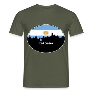Cordoba Argentinien Flagge Skyline Silhouette Reisen - Männer T-Shirt - Militärgrün - Vorne - AI Model Male 178 light (178cm)