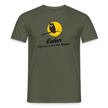 Eulen - das Hu is Hu des Waldes versus Who is Who - Männer T-Shirt - Militärgrün - Vorne - AI Model Male 178 light (178cm)