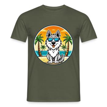 Carpathian Shepherd Dog Breed Cartoon Sunglasses - Men's T-Shirt - military green - Front - AI Model Male 178 light (178cm)