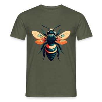 Biene Cartoon Figur Buntes Haustier Tier - Männer T-Shirt - Militärgrün - Vorne - AI Model Male 178 light (178cm)