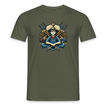 Boy from the village logo - Men's T-Shirt - military green - Front - AI Model Male 178 light (178cm)